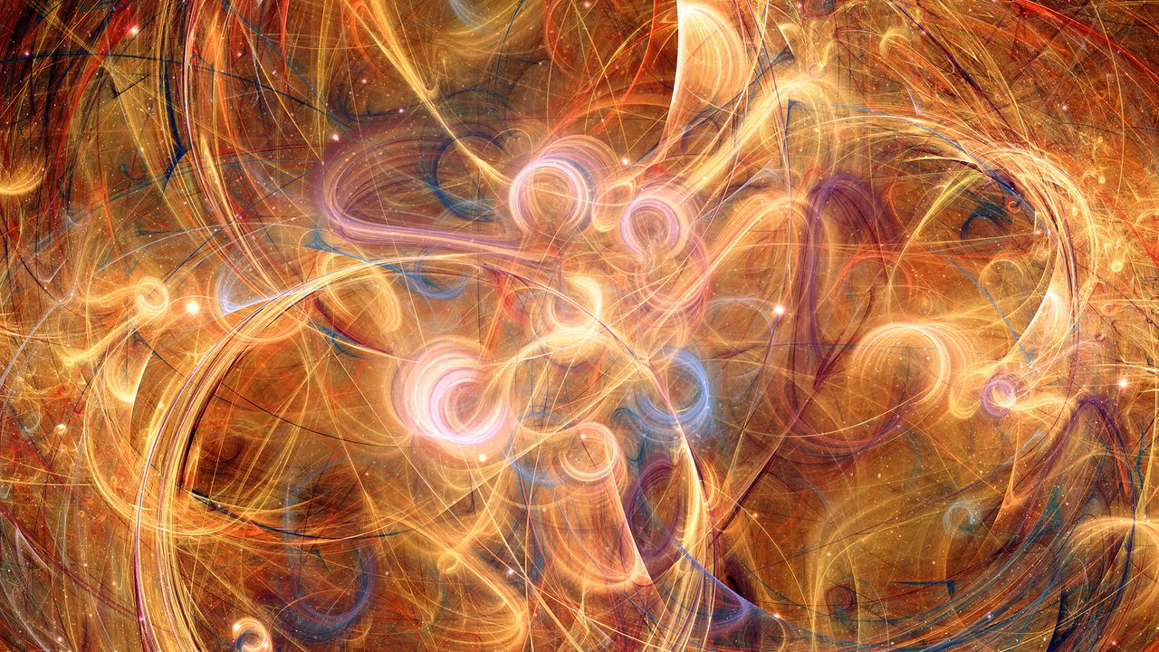 Wallpaper fractal, abstraction, tangled, glare, glow