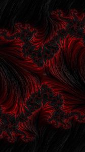 Preview wallpaper fractal, abstraction, wavy, black, red