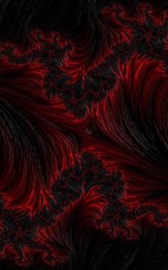 Preview wallpaper fractal, abstraction, wavy, black, red