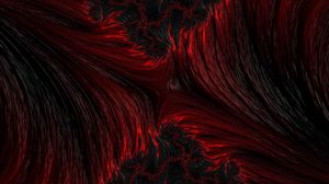 Preview wallpaper fractal, abstraction, wavy, black, red