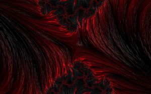 Preview wallpaper fractal, abstraction, wavy, black, red
