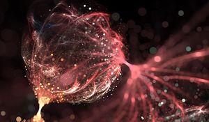 Preview wallpaper fractal, ball, connections, shine, space