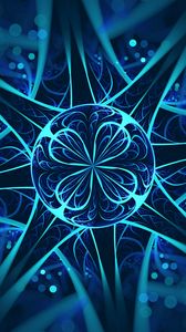 Preview wallpaper fractal, ball, lines, abstraction, blue
