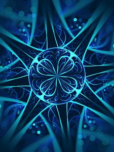 Preview wallpaper fractal, ball, lines, abstraction, blue