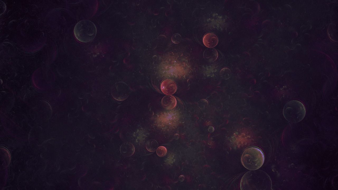 Wallpaper fractal, balls, circles, space, forms