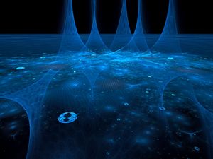 Preview wallpaper fractal, blue, black, stream, light