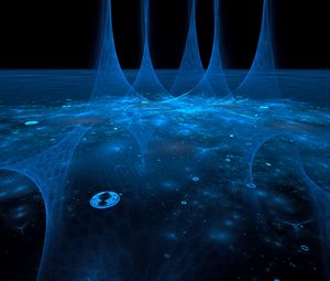 Preview wallpaper fractal, blue, black, stream, light