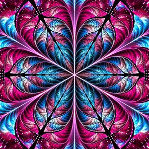 Preview wallpaper fractal, bright, shine, sparks, flower, petals