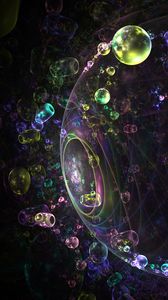 Preview wallpaper fractal, bubbles, glare, colorful, abstraction