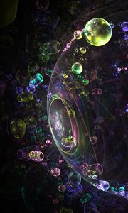 Preview wallpaper fractal, bubbles, glare, colorful, abstraction