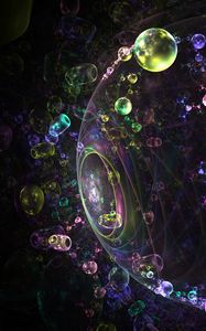 Preview wallpaper fractal, bubbles, glare, colorful, abstraction
