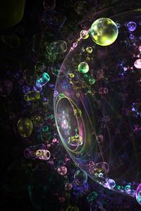 Preview wallpaper fractal, bubbles, glare, colorful, abstraction