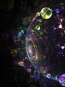 Preview wallpaper fractal, bubbles, glare, colorful, abstraction
