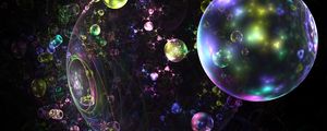 Preview wallpaper fractal, bubbles, glare, colorful, abstraction