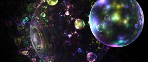 Preview wallpaper fractal, bubbles, glare, colorful, abstraction