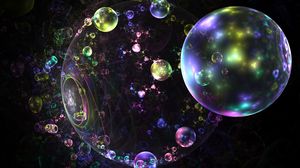 Preview wallpaper fractal, bubbles, glare, colorful, abstraction