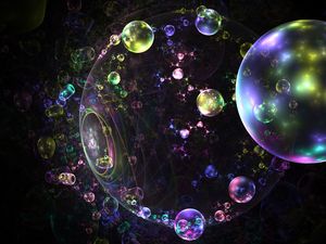 Preview wallpaper fractal, bubbles, glare, colorful, abstraction