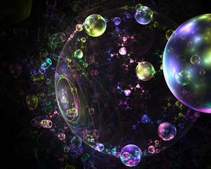 Preview wallpaper fractal, bubbles, glare, colorful, abstraction