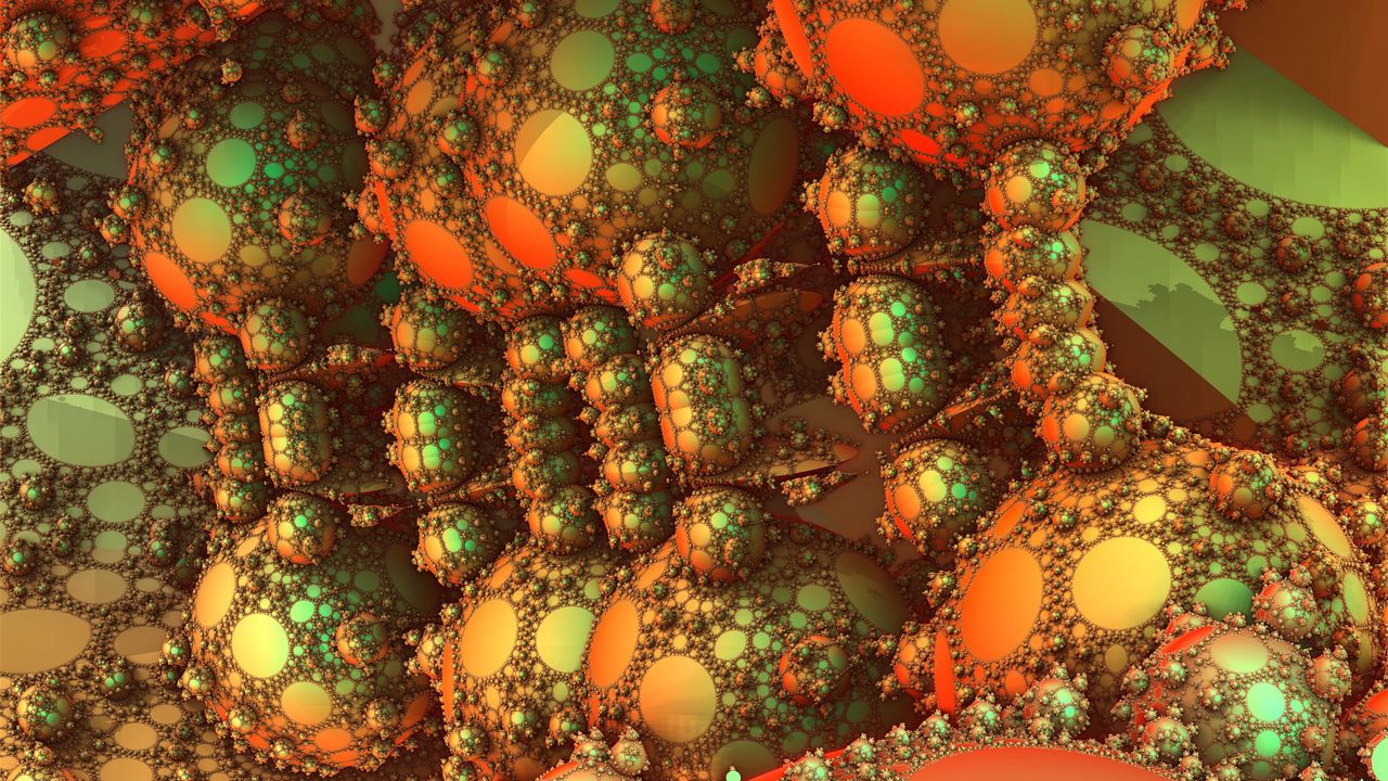Wallpaper fractal, bubbles, shapes, 3d