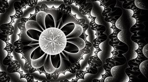 Preview wallpaper fractal, circle, pattern, abstraction, black and white