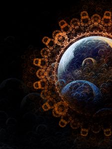 Preview wallpaper fractal, circle, patterns, reflection, abstraction