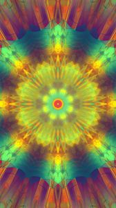 Preview wallpaper fractal, circle, rays, pattern, colorful