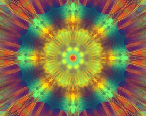 Preview wallpaper fractal, circle, rays, pattern, colorful
