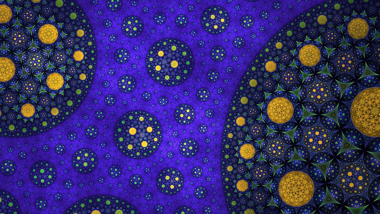 Wallpaper fractal, circles, abstraction, purple
