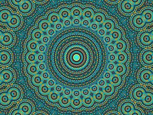 Preview wallpaper fractal, circles, abstraction, green