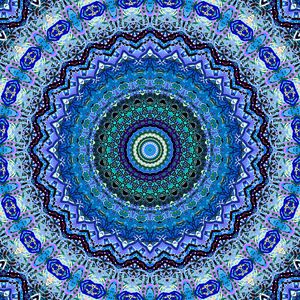 Preview wallpaper fractal, circles, abstraction, blue