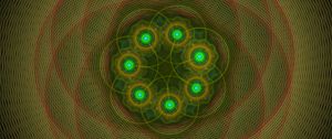 Preview wallpaper fractal, circles, abstraction, green, red