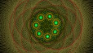 Preview wallpaper fractal, circles, abstraction, green, red