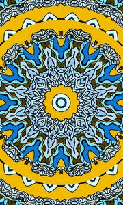 Preview wallpaper fractal, circles, abstraction, yellow, blue