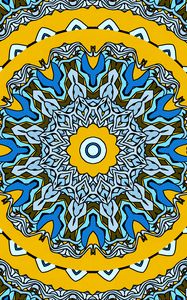 Preview wallpaper fractal, circles, abstraction, yellow, blue