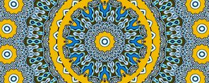 Preview wallpaper fractal, circles, abstraction, yellow, blue