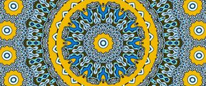 Preview wallpaper fractal, circles, abstraction, yellow, blue