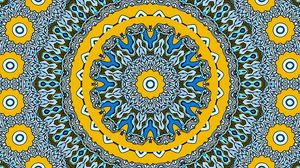 Preview wallpaper fractal, circles, abstraction, yellow, blue