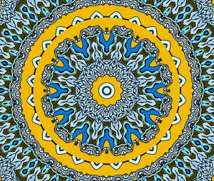 Preview wallpaper fractal, circles, abstraction, yellow, blue