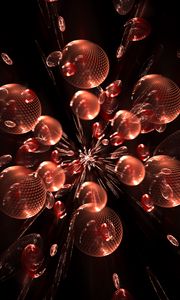 Preview wallpaper fractal, circles, balls, form, flight