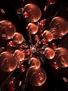 Preview wallpaper fractal, circles, balls, form, flight