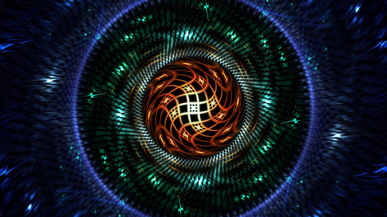 Wallpaper fractal, circles, glare, distortion, abstraction