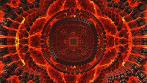 Preview wallpaper fractal, circles, glow, red, abstraction
