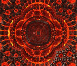 Preview wallpaper fractal, circles, glow, red, abstraction