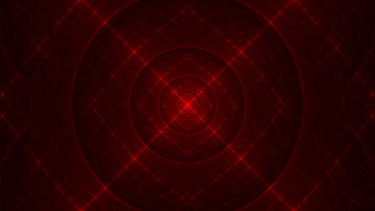 Wallpaper fractal, circles, lines, red, glow