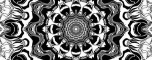 Preview wallpaper fractal, circles, lines, shapes, pattern, abstraction, black and white