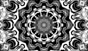 Preview wallpaper fractal, circles, lines, shapes, pattern, abstraction, black and white