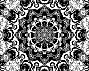 Preview wallpaper fractal, circles, lines, shapes, pattern, abstraction, black and white