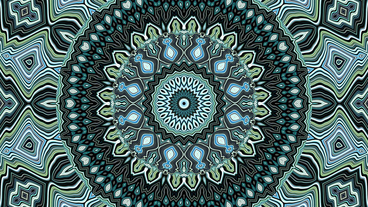 Wallpaper fractal, circles, lines, patterns, abstraction