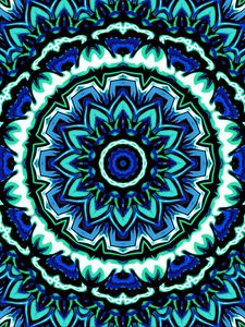 Preview wallpaper fractal, circles, lines, shapes, pattern, abstraction, blue