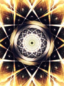 Preview wallpaper fractal, circles, pattern, rays, glow, abstraction